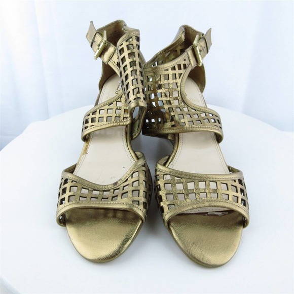Enzo Angiolini Women‎ Gladiator Shoes Quinn Bronze Leather Buckle Size 8 Medium - Picture 3 of 10